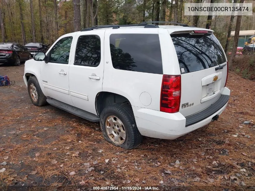 2012 Chevrolet Tahoe Lt VIN: 1GNSCBE00CR135474 Lot: 40872954