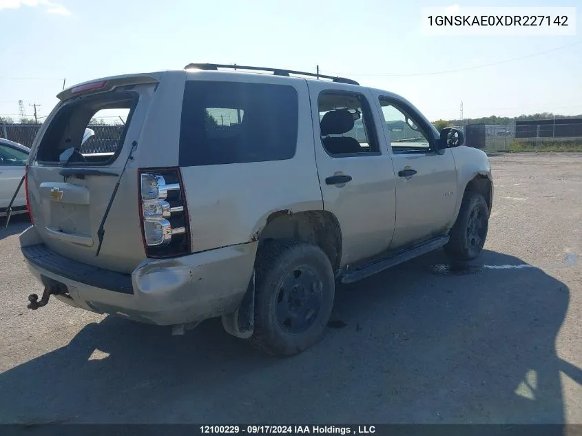 2013 Chevrolet Tahoe VIN: 1GNSKAE0XDR227142 Lot: 12100229