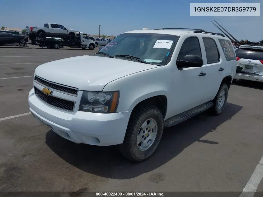 2013 Chevrolet Tahoe Commercial Fleet VIN: 1GNSK2E07DR359779 Lot: 40022409