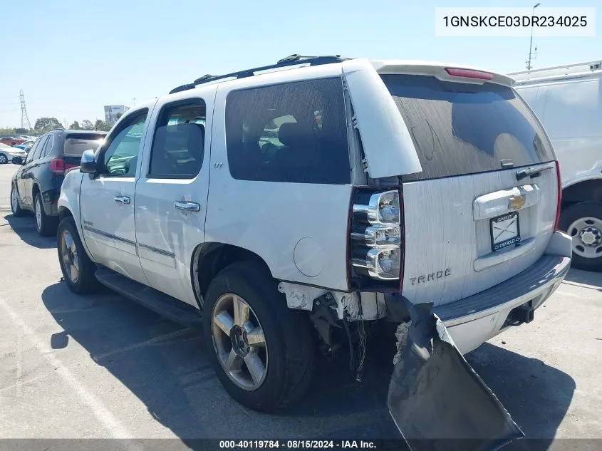 1GNSKCE03DR234025 2013 Chevrolet Tahoe Ltz