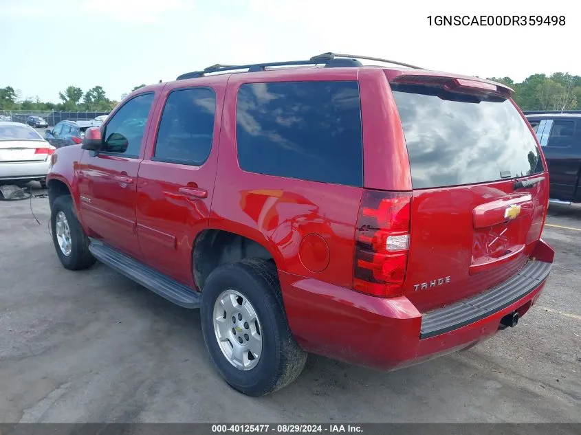 2013 Chevrolet Tahoe Ls VIN: 1GNSCAE00DR359498 Lot: 40125477