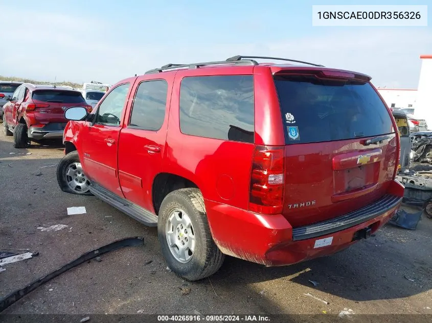 1GNSCAE00DR356326 2013 Chevrolet Tahoe Ls