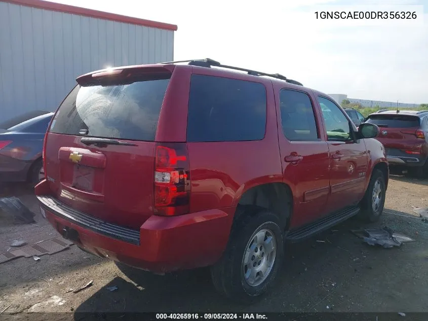 1GNSCAE00DR356326 2013 Chevrolet Tahoe Ls