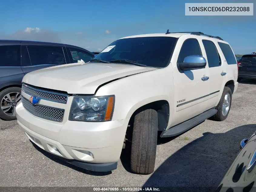 2013 Chevrolet Tahoe Ltz VIN: 1GNSKCE06DR232088 Lot: 40470695