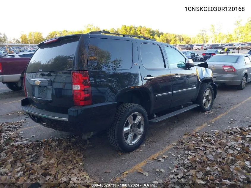 2013 Chevrolet Tahoe K1500 Ltz VIN: 1GNSKCE03DR120168 Lot: 40528733