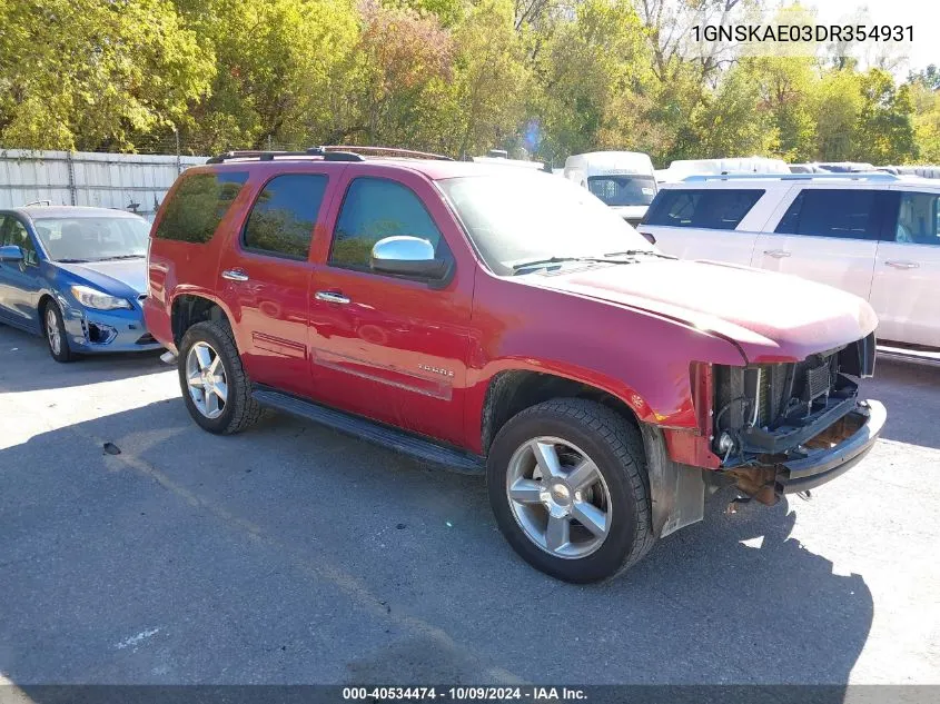 1GNSKAE03DR354931 2013 Chevrolet Tahoe Ls