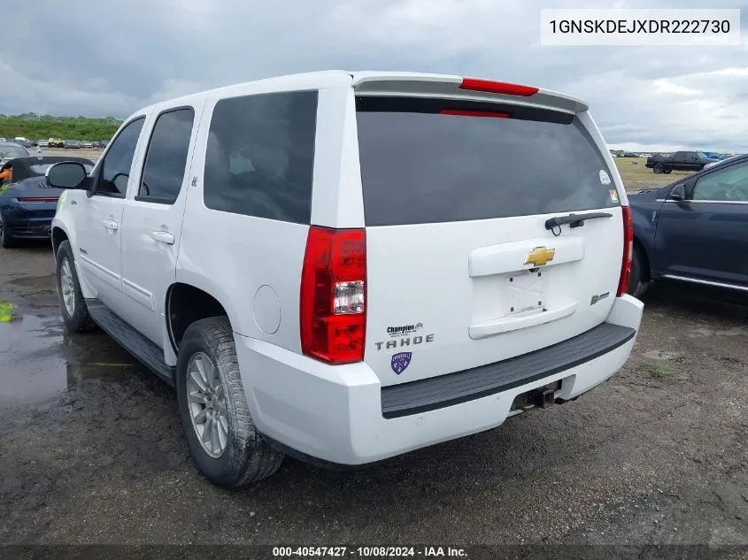 2013 Chevrolet Tahoe Hybrid VIN: 1GNSKDEJXDR222730 Lot: 40547427