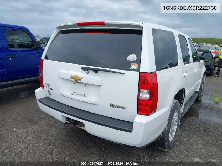 2013 Chevrolet Tahoe Hybrid VIN: 1GNSKDEJXDR222730 Lot: 40547427