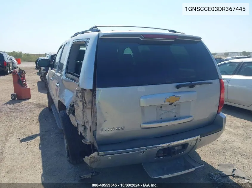 2013 Chevrolet Tahoe C1500 Ltz VIN: 1GNSCCE03DR367445 Lot: 40559545