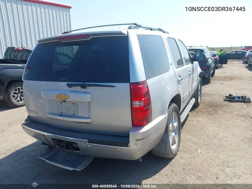 2013 Chevrolet Tahoe C1500 Ltz VIN: 1GNSCCE03DR367445 Lot: 40559545