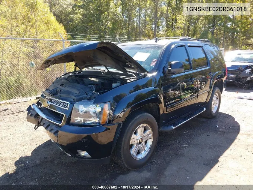 2013 Chevrolet Tahoe Lt VIN: 1GNSKBE02DR361018 Lot: 40607602