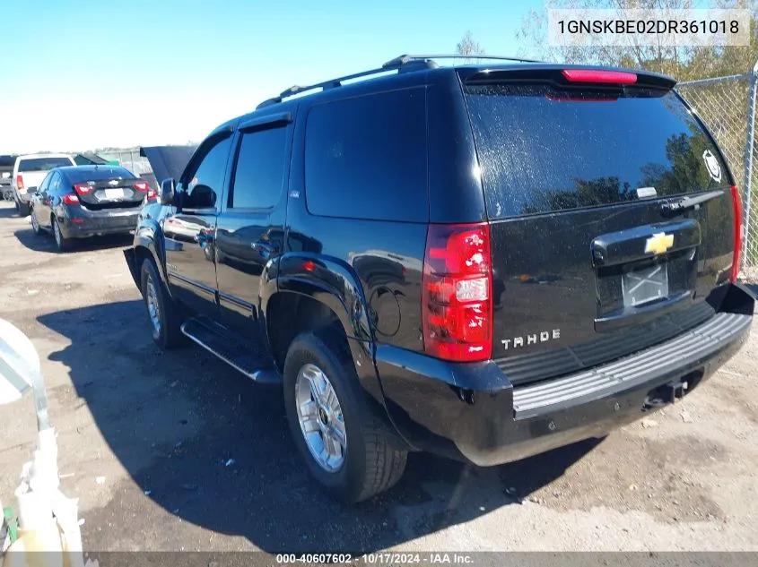 2013 Chevrolet Tahoe Lt VIN: 1GNSKBE02DR361018 Lot: 40607602