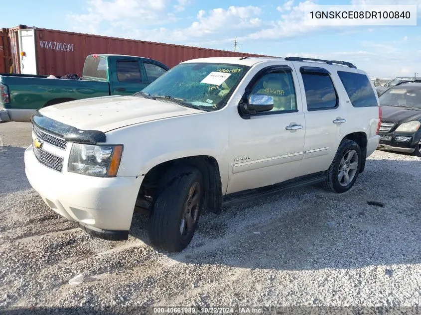 1GNSKCE08DR100840 2013 Chevrolet Tahoe Ltz