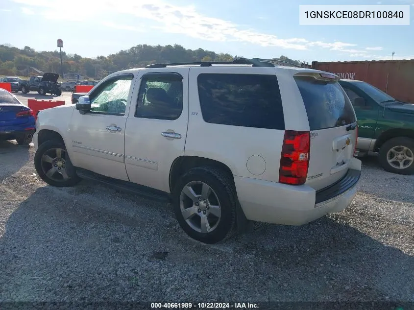 1GNSKCE08DR100840 2013 Chevrolet Tahoe Ltz