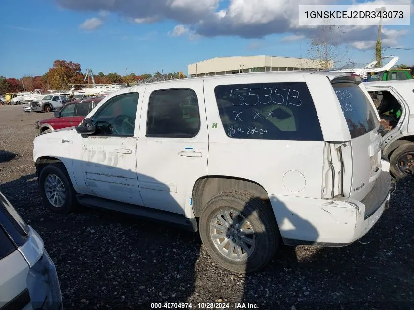 1GNSKDEJ2DR343073 2013 Chevrolet Tahoe Hybrid