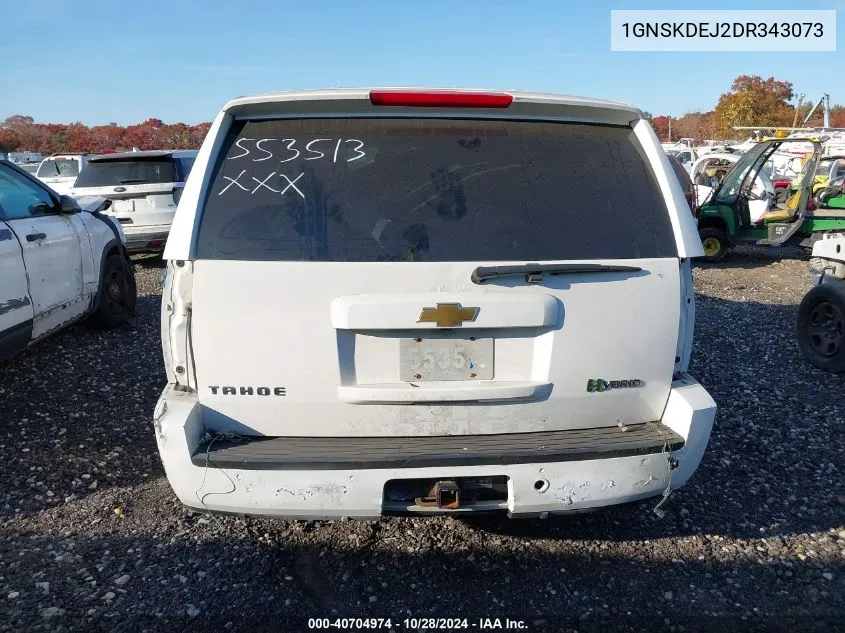 2013 Chevrolet Tahoe Hybrid VIN: 1GNSKDEJ2DR343073 Lot: 40704974