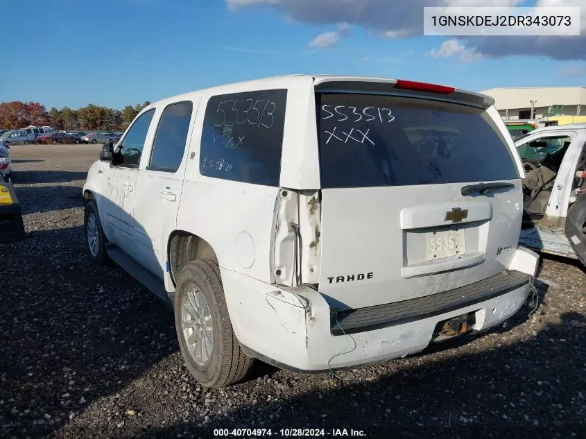 1GNSKDEJ2DR343073 2013 Chevrolet Tahoe Hybrid