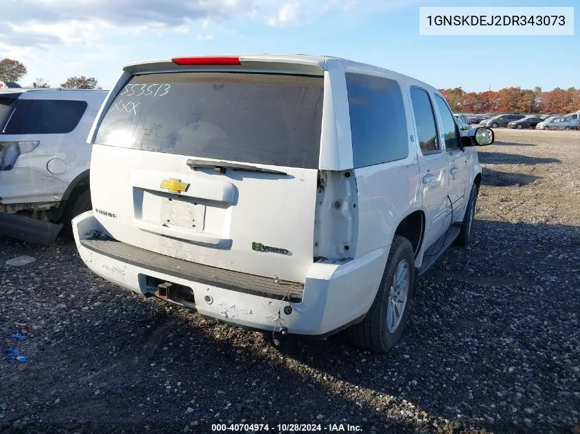 2013 Chevrolet Tahoe Hybrid VIN: 1GNSKDEJ2DR343073 Lot: 40704974