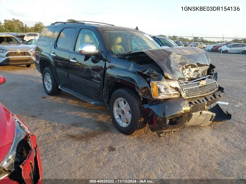 2013 Chevrolet Tahoe Lt VIN: 1GNSKBE03DR154136 Lot: 40820322