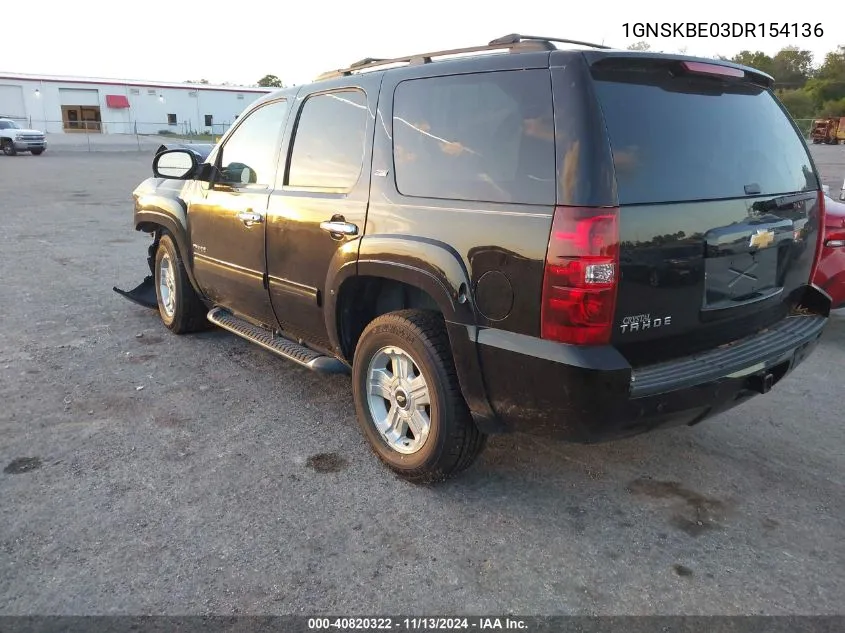 2013 Chevrolet Tahoe Lt VIN: 1GNSKBE03DR154136 Lot: 40820322