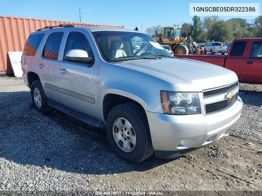 2013 Chevrolet Tahoe Lt VIN: 1GNSCBE05DR322386 Lot: 40830877