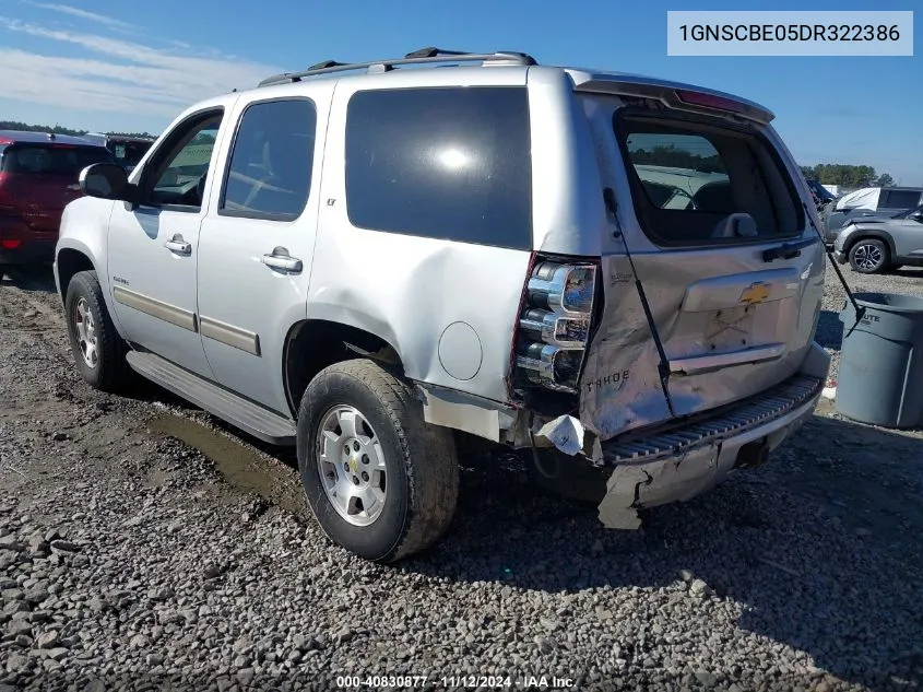 2013 Chevrolet Tahoe Lt VIN: 1GNSCBE05DR322386 Lot: 40830877