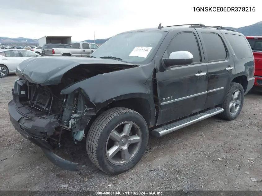 2013 Chevrolet Tahoe Ltz VIN: 1GNSKCE06DR378216 Lot: 40831340