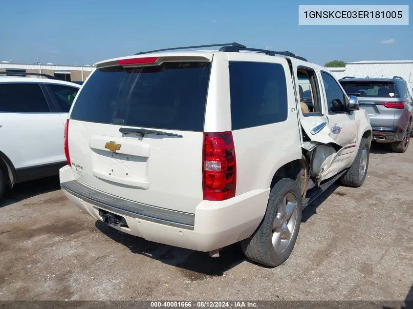 1GNSKCE03ER181005 2014 Chevrolet Tahoe Ltz