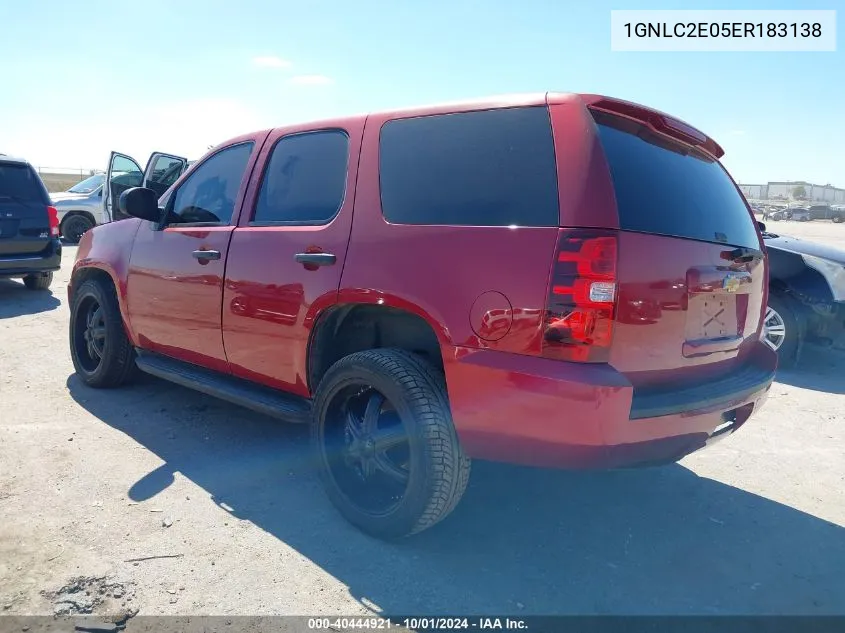 2014 Chevrolet Tahoe Commercial Fleet VIN: 1GNLC2E05ER183138 Lot: 40444921