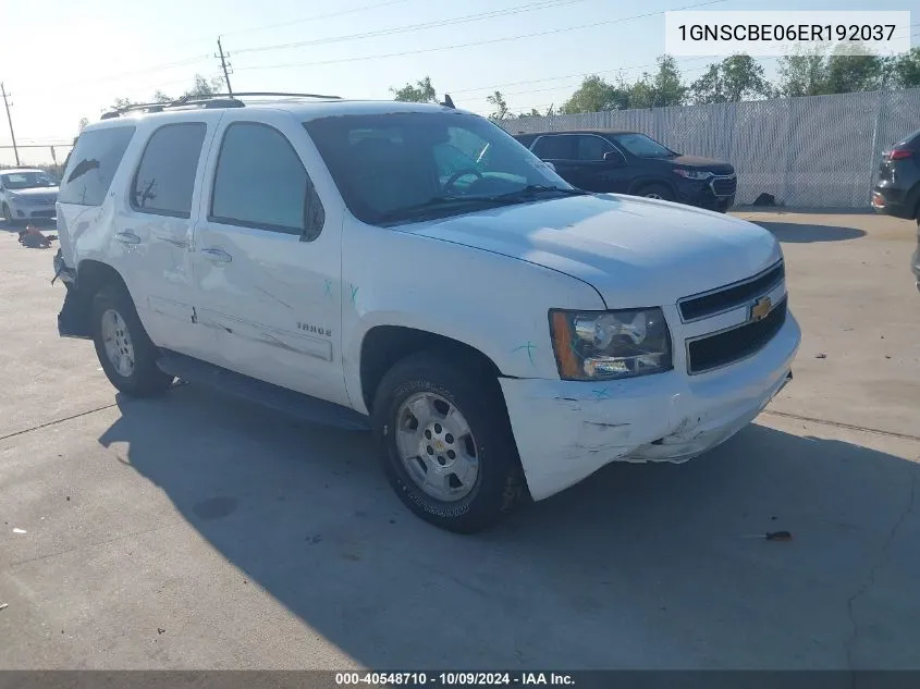 1GNSCBE06ER192037 2014 Chevrolet Tahoe C1500 Lt