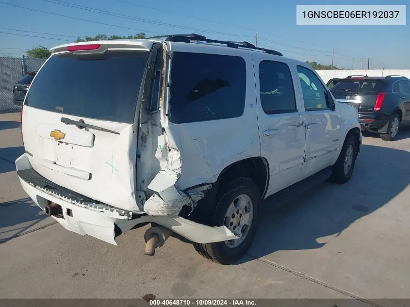 2014 Chevrolet Tahoe C1500 Lt VIN: 1GNSCBE06ER192037 Lot: 40548710