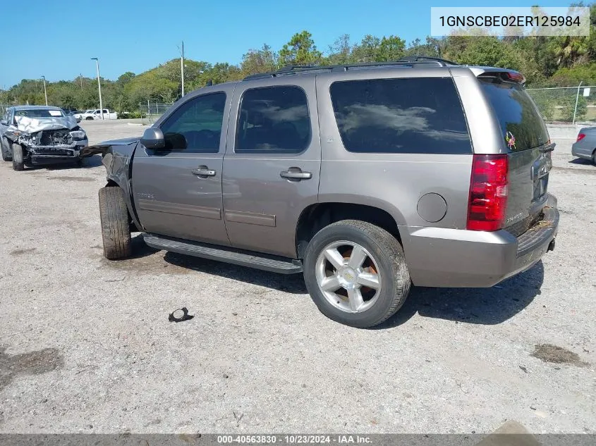 2014 Chevrolet Tahoe Lt VIN: 1GNSCBE02ER125984 Lot: 40563830