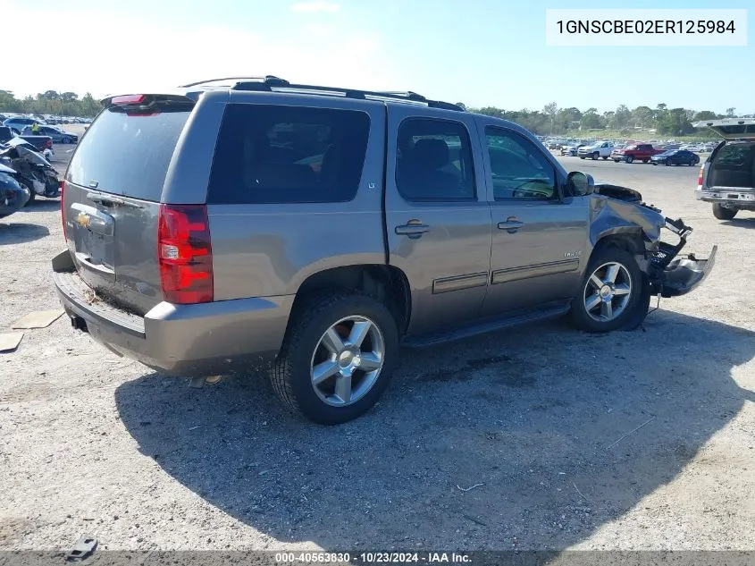 2014 Chevrolet Tahoe Lt VIN: 1GNSCBE02ER125984 Lot: 40563830