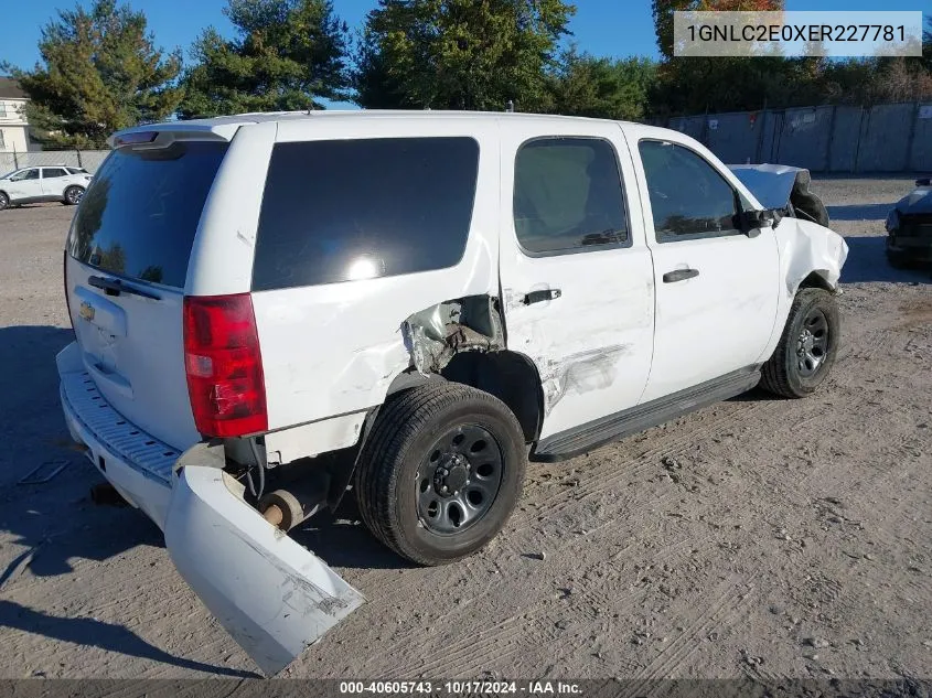 2014 Chevrolet Tahoe Police VIN: 1GNLC2E0XER227781 Lot: 40605743