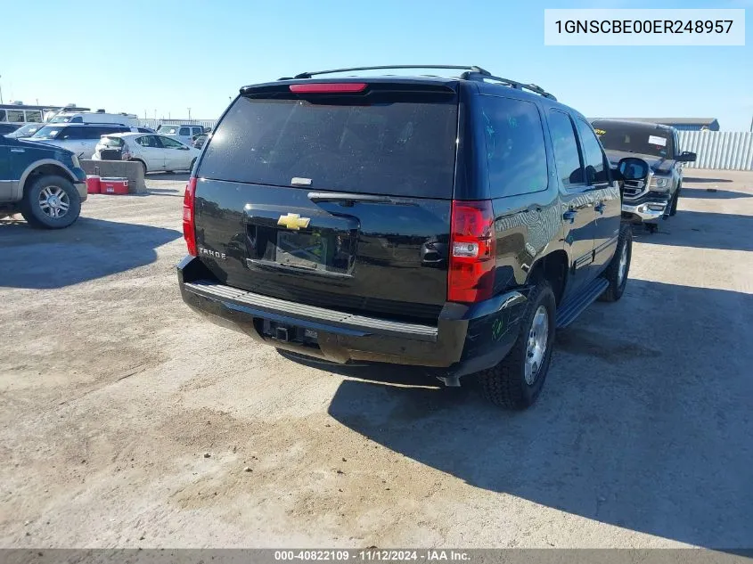 2014 Chevrolet Tahoe Lt VIN: 1GNSCBE00ER248957 Lot: 40822109