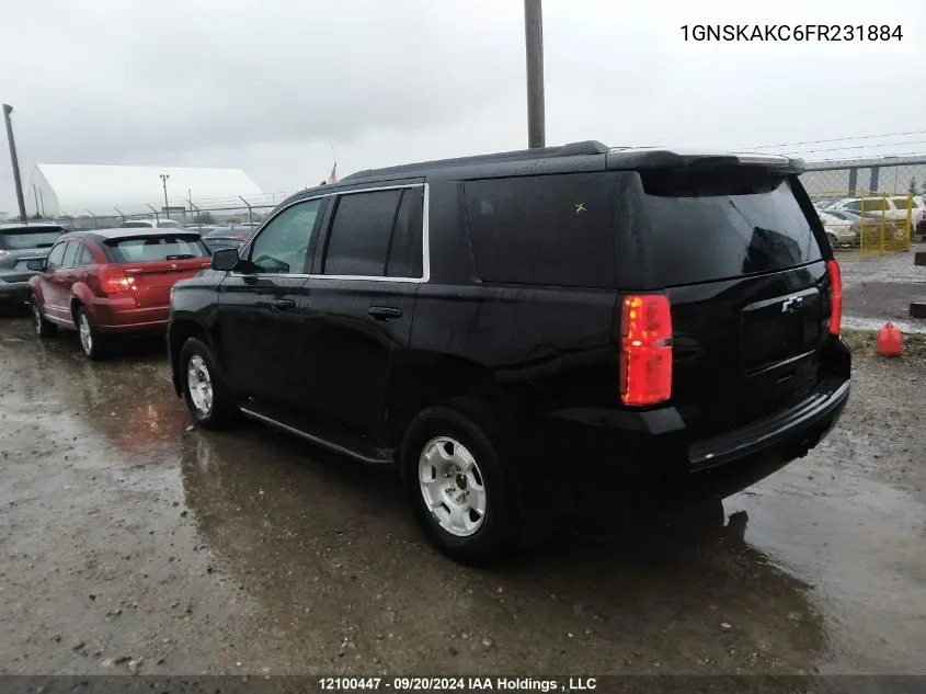 2015 Chevrolet Tahoe VIN: 1GNSKAKC6FR231884 Lot: 12100447