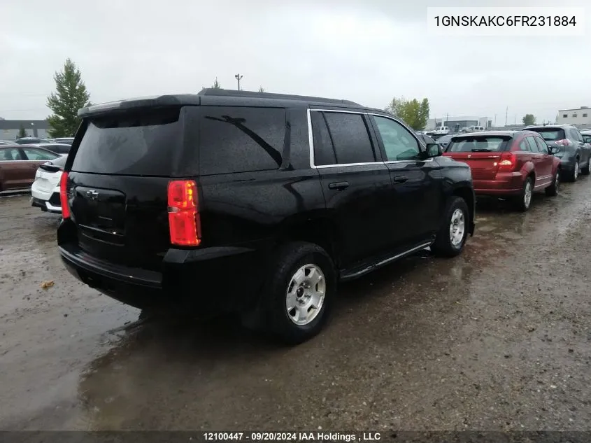 2015 Chevrolet Tahoe VIN: 1GNSKAKC6FR231884 Lot: 12100447