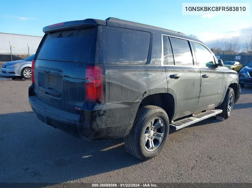 2015 Chevrolet Tahoe Lt VIN: 1GNSKBKC8FR583810 Lot: 38589089