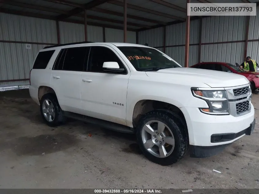 2015 Chevrolet Tahoe Lt VIN: 1GNSCBKC0FR137793 Lot: 39432888