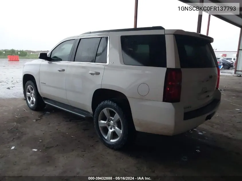 2015 Chevrolet Tahoe Lt VIN: 1GNSCBKC0FR137793 Lot: 39432888