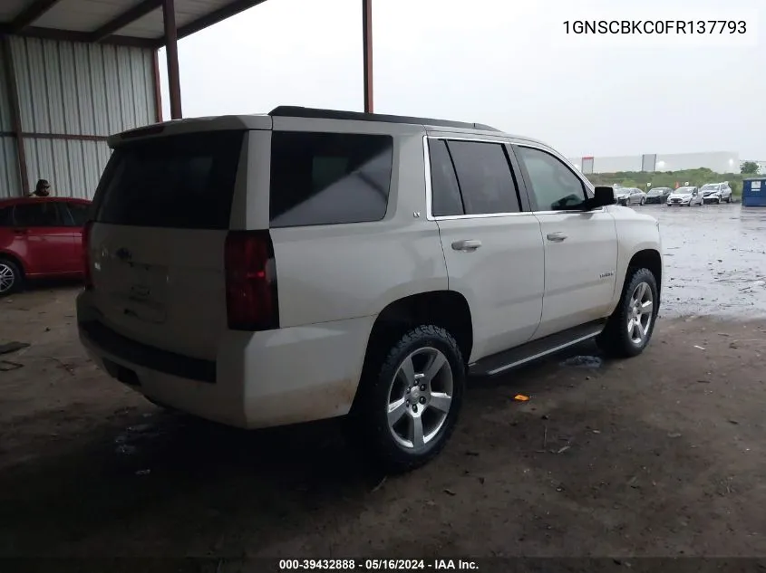 2015 Chevrolet Tahoe Lt VIN: 1GNSCBKC0FR137793 Lot: 39432888