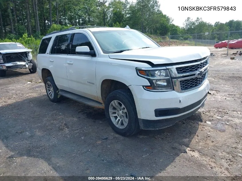 2015 Chevrolet Tahoe Lt VIN: 1GNSKBKC3FR579843 Lot: 39495629