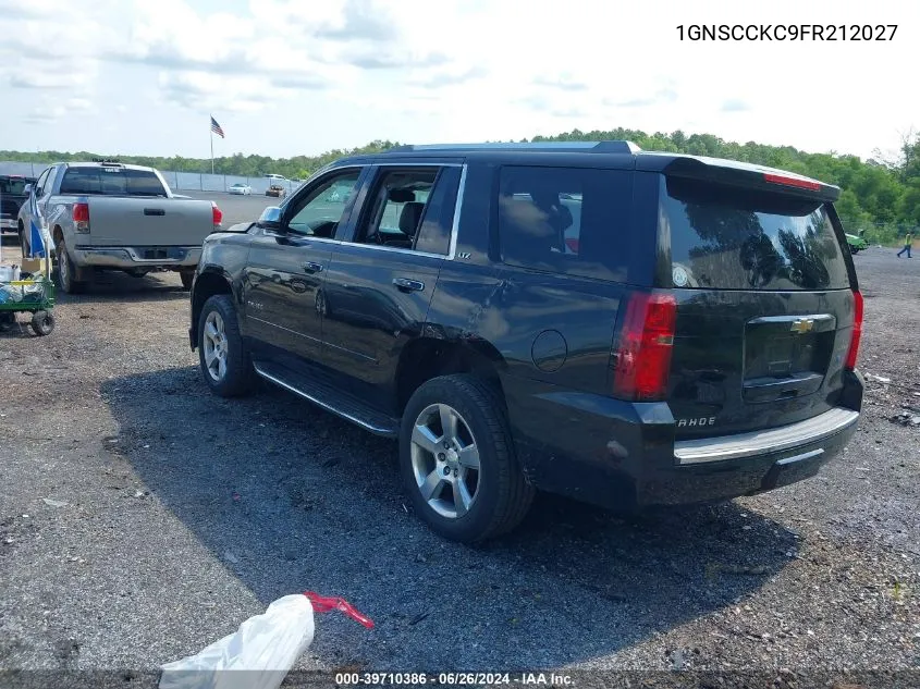 2015 Chevrolet Tahoe Ltz VIN: 1GNSCCKC9FR212027 Lot: 39710386