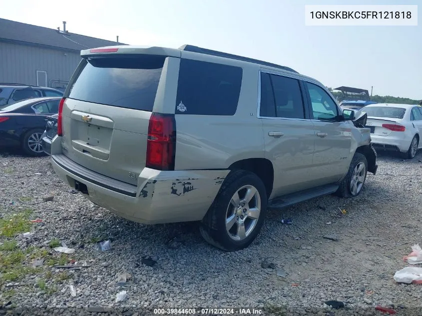 2015 Chevrolet Tahoe Lt VIN: 1GNSKBKC5FR121818 Lot: 39844608