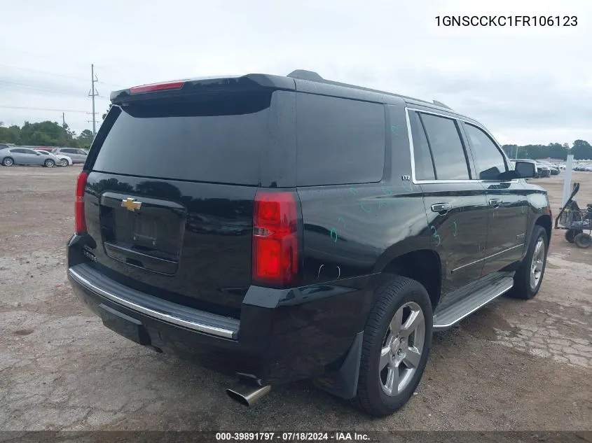 2015 Chevrolet Tahoe Ltz VIN: 1GNSCCKC1FR106123 Lot: 39891797