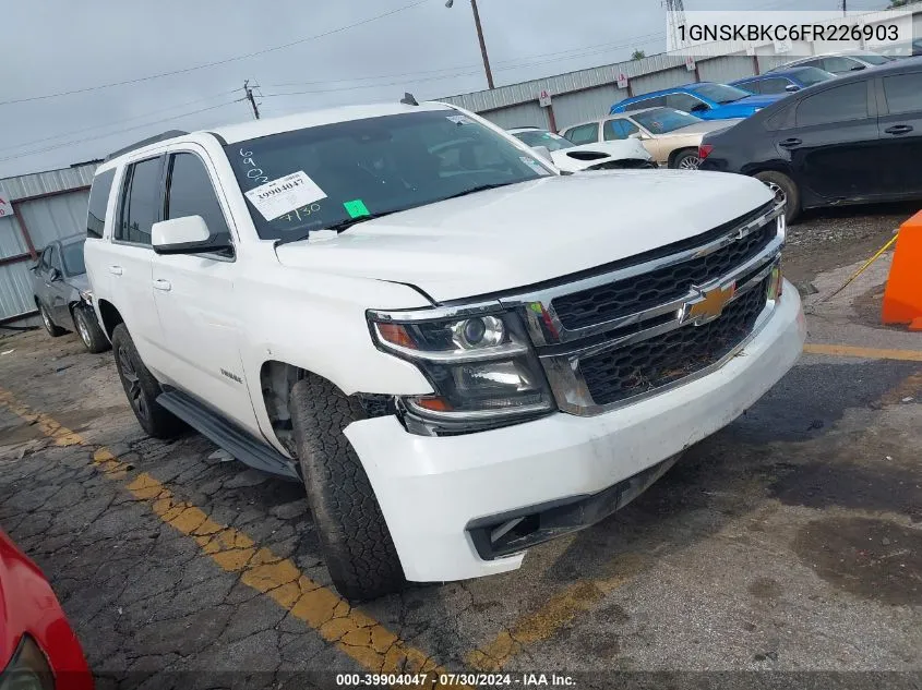 2015 Chevrolet Tahoe Lt VIN: 1GNSKBKC6FR226903 Lot: 39904047