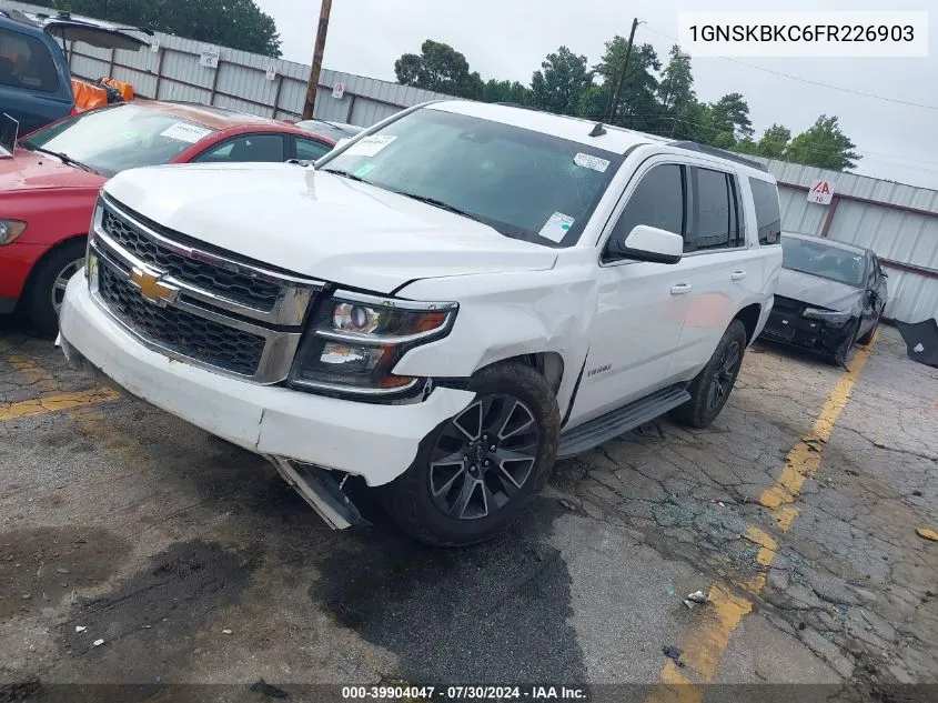 2015 Chevrolet Tahoe Lt VIN: 1GNSKBKC6FR226903 Lot: 39904047