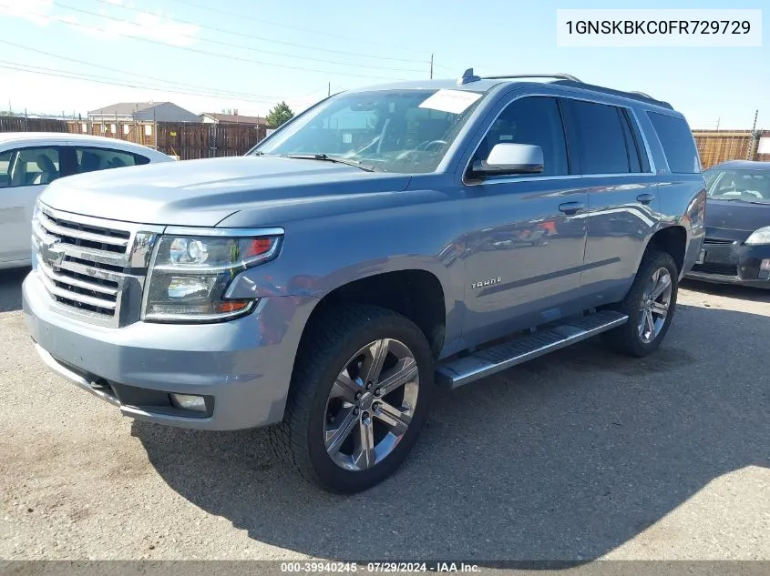 2015 Chevrolet Tahoe Lt VIN: 1GNSKBKC0FR729729 Lot: 39940245