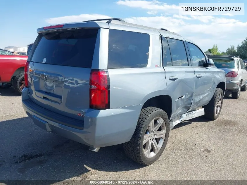 2015 Chevrolet Tahoe Lt VIN: 1GNSKBKC0FR729729 Lot: 39940245