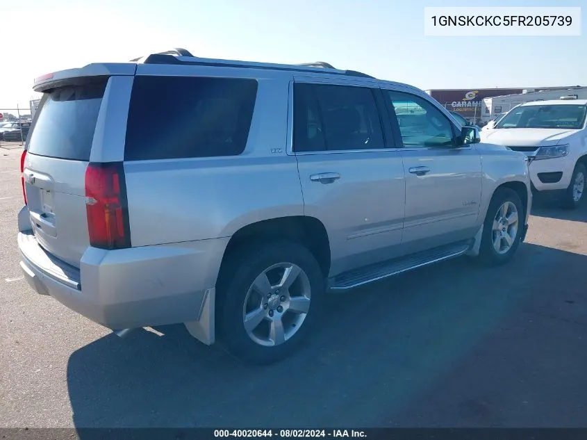 2015 Chevrolet Tahoe Ltz VIN: 1GNSKCKC5FR205739 Lot: 40020644